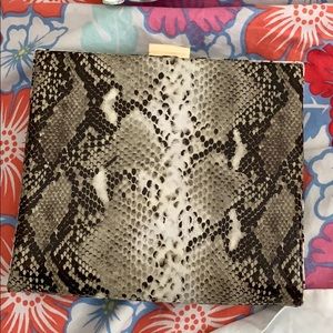 Fake snakeskin clutch